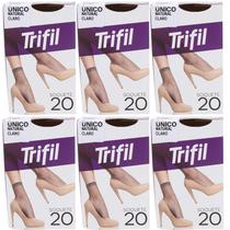 Kit 6 Meia Soquete Básica Natural Claro Fio 20 - Trifil