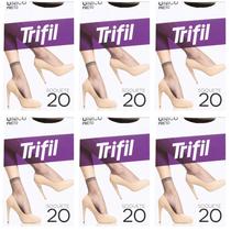 Kit 6 Meia Soquete Social Básica Preta Fio 20 - Trifil