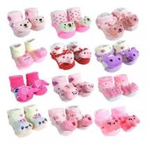 Kit 6 Meias Bebê Sapatinho Pantufa Rn - 6 Meses - abc kids