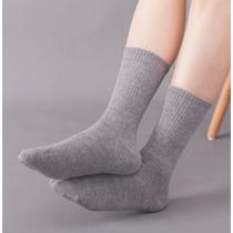 Kit 6 meias feminina cano alto algodão moda barata - Filó Modas