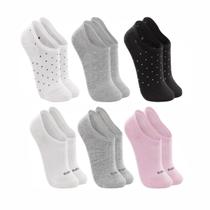 Kit 6 Meias Soquete Lupo Feminino, 37-40 - Rosa, Branco, Cinza, Preto