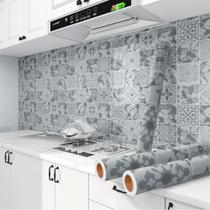 Kit 6 Metros de Papel de Parede Adesivo Azulejo Moderno Cinza2