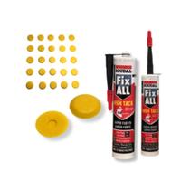 Kit 6 metros Piso Tátil Flex Elemento Alerta Pvc Amarelo e Cola Soudal Fix All 290ml Kit 6 metros Piso Tátil Flex Elemento Alerta Pvc Amarelo e Cola Soudal Fix All 290ml
