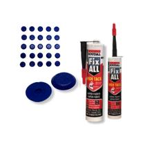 Kit 6 metros Piso Tátil Flex Elemento Alerta Pvc Azul e Cola Soudal Fix All 290ml Kit 6 metros Piso Tátil Flex Elemento Alerta Pvc Azul e Cola Soudal Fix All 290ml