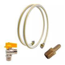 Kit 6 Metros Tubo Gas Pex Uv Branco 2 Cotovelo Registro Bico