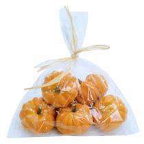 Kit 6 Mini Abobora Moranga Decorativas de Halloween Realista Enfeite para Decoração de Mesa Casa Jardim