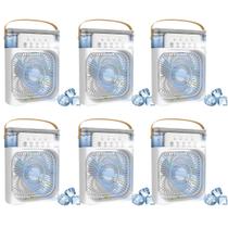 kit 6 Mini Ar Condicionado Climatizador Umidificador Portátil Usb