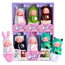 Kit 6 Mini Bonecas Bebê Reborn Pijama Animais Sortidos Baby