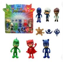 Kit 6 Mini Bonecos Pj Masks 7 Cm Menino Gato Infantil
