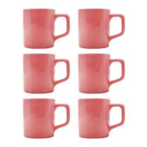 Kit 6 Mini Canecas Chá Rosa 80mL Xícara Café Expresso