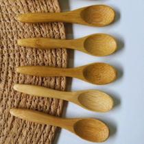 Kit 6 Mini Colheres de Bambu 9cm Molhos Pastas e Sobremesas Kit 6 Mini Colheres de Bambu 9cm Molhos Pastas e Sobremesas