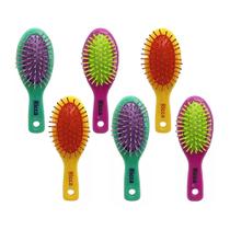 Kit 6 Mini Escovas de Cabelo Collors Escovinha de Bolsa Viagem Cores Sortidas Ricca Kit 6 Mini Escovas de Cabelo Collors Escovinha de Bolsa Viagem Cores Sortidas Ricca