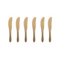 Kit 6 Mini Facas Oikos em Bambu Natural Minimalista