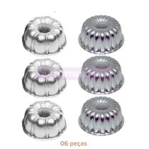 Kit 6 Mini Formas Suíça Decorada N1 e N 2-9x4cm Alumínio Caparroz Kit 6 Mini Formas Suíça Decorada N1 e N 2-9x4cm Alumínio Caparroz
