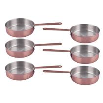 Kit 6 Mini Frigideira Inox Servir Decorar Panelinha 10Cm