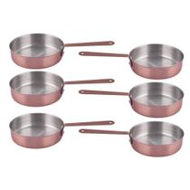 Kit 6 Mini Frigideira Inox Servir Decorar Panelinha 11,5Cm - Class Home