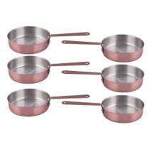 Kit 6 Mini Frigideira Inox Servir Decorar Panelinha 11,5Cm - Class Home