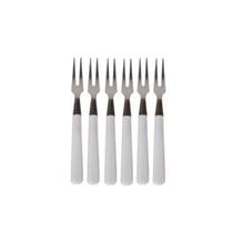 Kit 6 Mini Garfos Branco Para Petiscos Churrasco