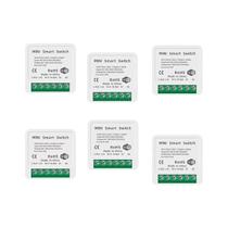 Kit 6 Mini Interruptor Inteligente Smart Switch Alexa Wifi Google Assistent 16a
