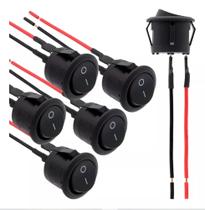Kit 6 Mini Interruptores Rocker On/off 12v Com Fiação