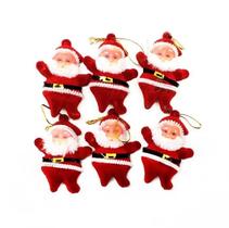 Kit 6 Mini Papai Noel Enfeite para Pendurar Natalino