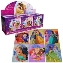 Kit 6 Mini Quebra Cabeça Princesas Disney Rapunzel Bela Mdf