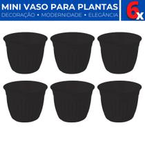 Kit 6 Mini Vaso Plástico Plantas Suculentas Cacto Jardim Kit 6 Mini Vaso Plástico Plantas Suculentas Cacto Jardim
