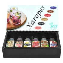 Kit 6 mini xaropes para gin tônica, drinks, sobremesas, sorvetes e cafés