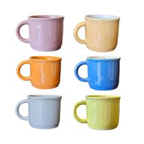 Kit 6 Mini Xicaras de Café Cerâmica Tuut Mix Cores 60ML