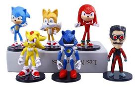Kit 6 Miniaturas Sonic The Hedgehog PVC 9-11cm Colecionáveis Pronta Entrega