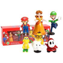 Kit 6 Miniaturas Super Mario Com Mario, Luigi, Peach e Mais