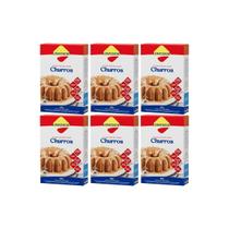 Kit 6 mistura para bolo diet zero lactose churros 150g lowçucar