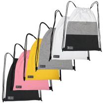 Kit 6 Mochilas Saco Bolsa de Moletom com Cordão, Esporte Academia Lazer