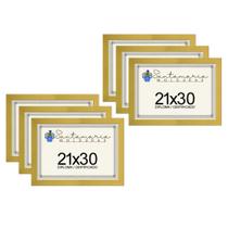 Kit 6 Molduras Porta Diploma Certificado A4 21x30 Amarelo Kit 6 Molduras Porta Diploma Certificado A4 21x30 Amarelo