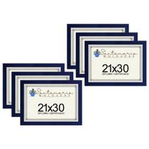 Kit 6 Molduras Porta Diploma Certificado A4 21x30 Azul Kit 6 Molduras Porta Diploma Certificado A4 21x30 Azul