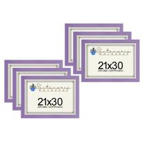 Kit 6 Molduras Porta Diploma Certificado A4 21x30 Lilás Kit 6 Molduras Porta Diploma Certificado A4 21x30 Lilás