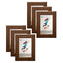 Kit 6 Molduras Porta Retrato 10X15 3cm Relevo Marrom Kit 6 Molduras Porta Retrato 10X15 3cm Relevo Marrom