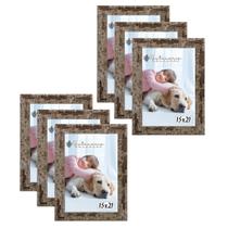 Kit 6 Molduras Porta Retrato 15X21 Marrom