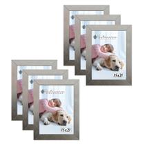 Kit 6 Molduras Porta Retrato 15X21 Prateado