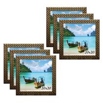 Kit 6 Molduras Porta Retrato 20x20 3cm Relevo Dourado Kit 6 Molduras Porta Retrato 20x20 3cm Relevo Dourado