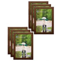 Kit 6 Molduras Porta Retrato 20x30 3cm Relevo Marrom Kit 6 Molduras Porta Retrato 20x30 3cm Relevo Marrom