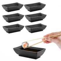 Kit 6 Molheira Porta Shoyo Retangular De Melamina Toquio 60ml Kit 6 Molheira Porta Shoyo Retangular De Melamina Toquio 60ml