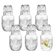 Kit 6 Moringa De Vidro 500ml Com Copo De 145ml Para Água Whisky Kit 6 Moringa De Vidro 500ml Com Copo De 145ml Para Água Whisky