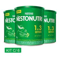 Kit 6 Nestle Nestonutri Fórmula Infantil 1 a 3 Anos de 800g