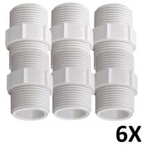 Kit 6 Niple/Nipel PVC Roscável 1.1/2" Branca (50mm) Tigre