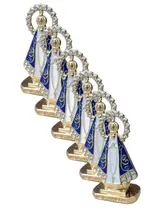 Kit 6 Nossa Senhora Aparecida Painel Carro Metal Dupla Face Kit 6 Nossa Senhora Aparecida Painel Carro Metal Dupla Face