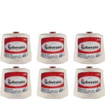 Kit 6 Novelos Barbantes Soberano Cru com 671 Metros Fio Espessura 6 para Crochê e Tricô