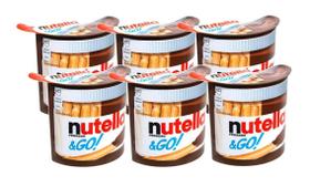 Kit 6 nutella & go creme de avelãs & palitos de biscoito alemanha
