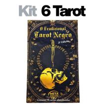 Kit 6 O Tradicional Baralho Tarot Negro 78 Cartas Plast. Kit 6 O Tradicional Baralho Tarot Negro 78 Cartas Plast.
