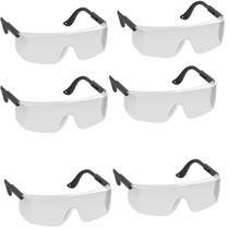 Kit 6 Óculos de Segurança Transparente EPI Haste Ajustável